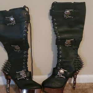 Custom made skull boots